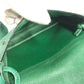 HERMES Vintage Logo Pochette Bag Mini Bag Shoulder Bag Leather Women's Green