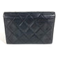 Chanel Cambon Line CC Coco Mark Logo Kompak Dompet Bifold Wallet Kulit Wanita Hitam