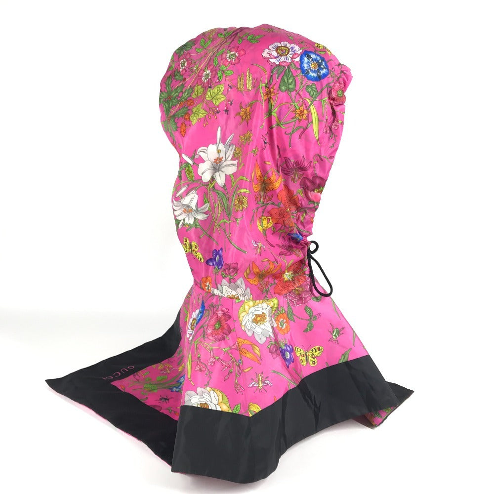 Gucci 555181 Hood Hoodie Floral Floral Apparel Tops Poncho Nylon's Women Pink