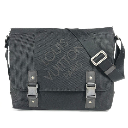 LOUIS VUITTON M93079 Damier Jean Lou Flap Bag Messenger Bag Crossbody Shoulder Bag Damier Jean Canvas Men's Black