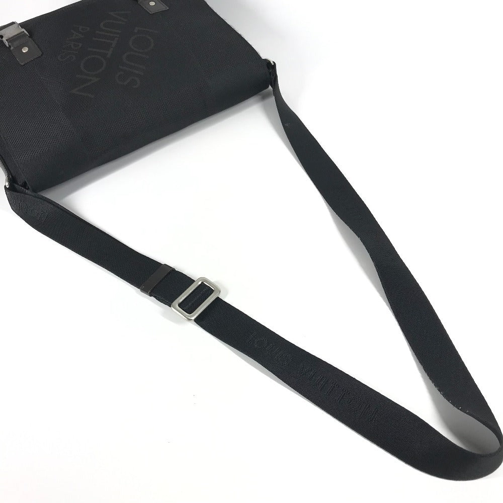 LOUIS VUITTON M93079 Damier Jean Lou Flap Bag Messenger Bag Crossbody Shoulder Bag Damier Jean Canvas Men's Black