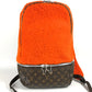 LOUIS VUITTON M40277 Monogram Marc Newson Collaboration Celebrating Backpack Bag Rucksack Fur Unisex Orange