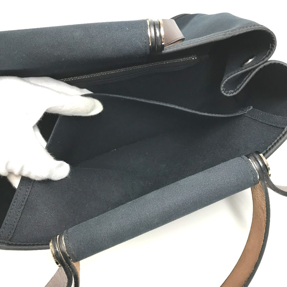HERMES Kabak Elan PM Kabak Elan PM Shoulder Bag Shoulder Tote Bag Leather/Canvas Women's Dark Navy