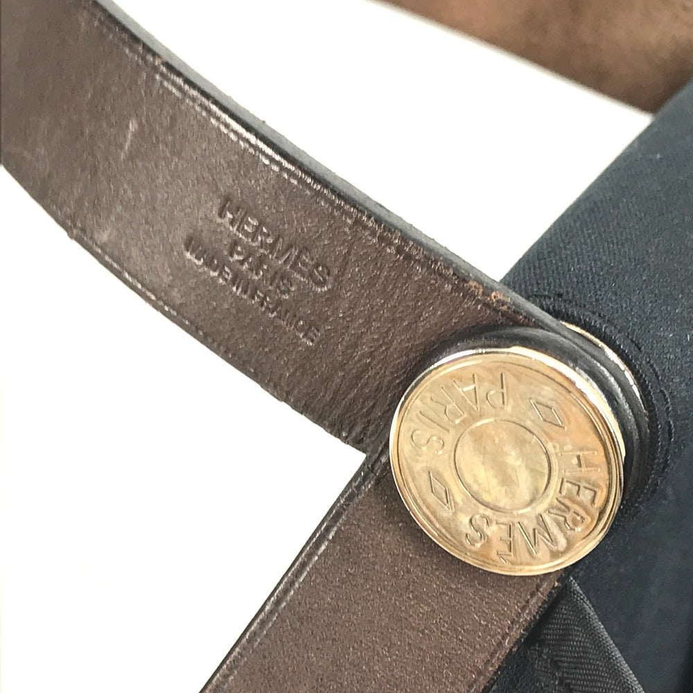 HERMES Kabak Elan PM Kabak Elan PM Shoulder Bag Shoulder Tote Bag Leather/Canvas Women's Dark Navy