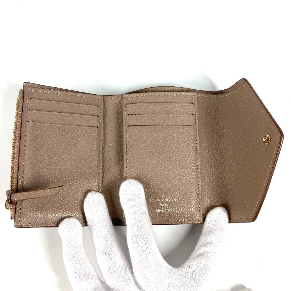 LOUIS VUITTON M63529 모노그램 엠프렌 포르테퓨유 빅토린 컴팩트 지갑 삼단 지갑 모노그램 엠프렌 가죽 유니섹스 Vison Beige
