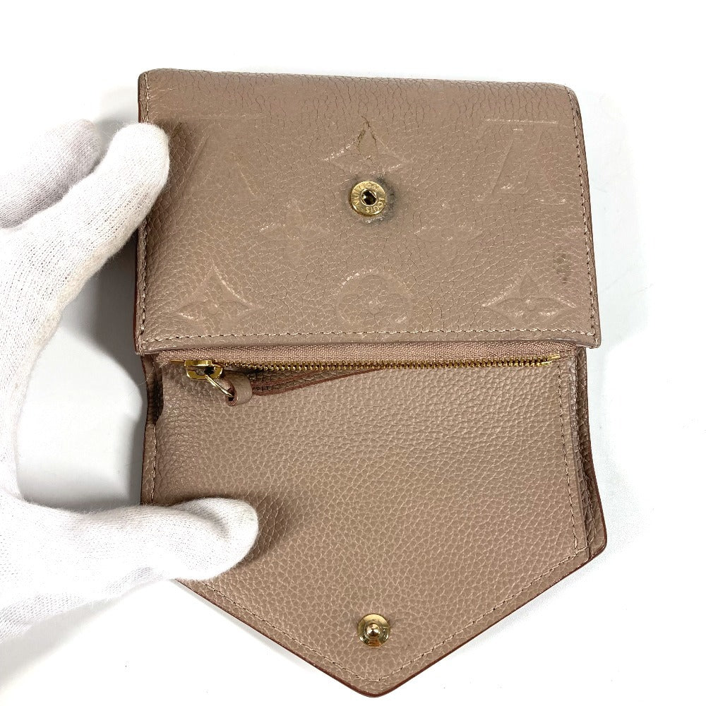LOUIS VUITTON M63529 모노그램 엠프렌 포르테퓨유 빅토린 컴팩트 지갑 삼단 지갑 모노그램 엠프렌 가죽 유니섹스 Vison Beige