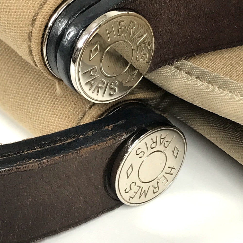 Hermes Kabak PM Kabak PM beg beg tangan belakang 2way beg bahu kulit/kanvas wanita etoupe coklat