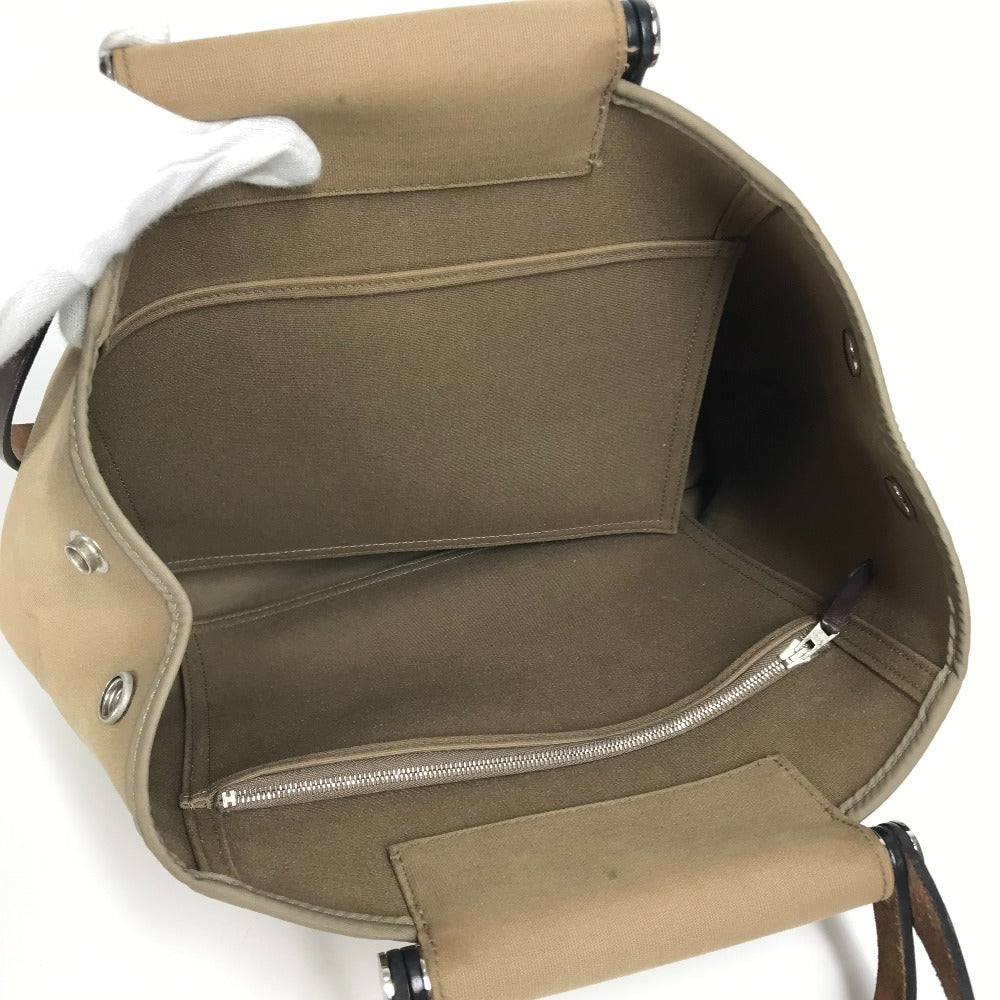 Hermes Kabak PM Kabak PM beg beg tangan belakang 2way beg bahu kulit/kanvas wanita etoupe coklat