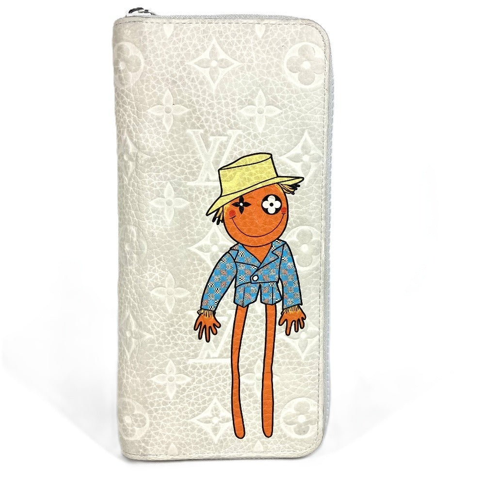 LOUIS VUITTON M80337 LV Friend Zippy Wallet Vertical Long Wallet Round Zipper Long Wallet Taurillon Maurice Unisex White