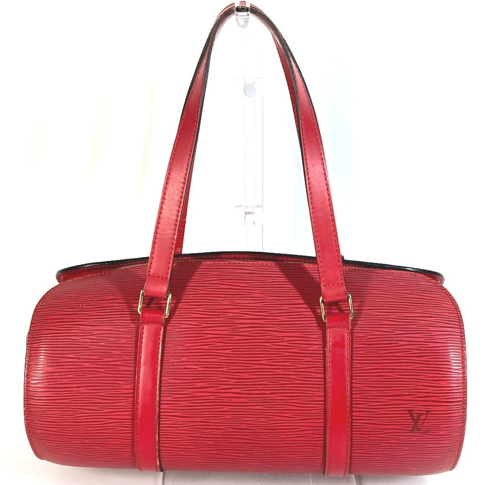 Louis Vuitton M522227 Epi Souflo Bag Bahu Beg Tangan Tangan Epi Kulit Wanita Castilian Merah Merah