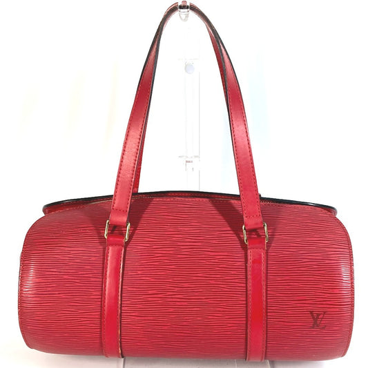Louis Vuitton M522227 Epi Souflo Bag Bahu Beg Tangan Tangan Epi Kulit Wanita Castilian Merah Merah