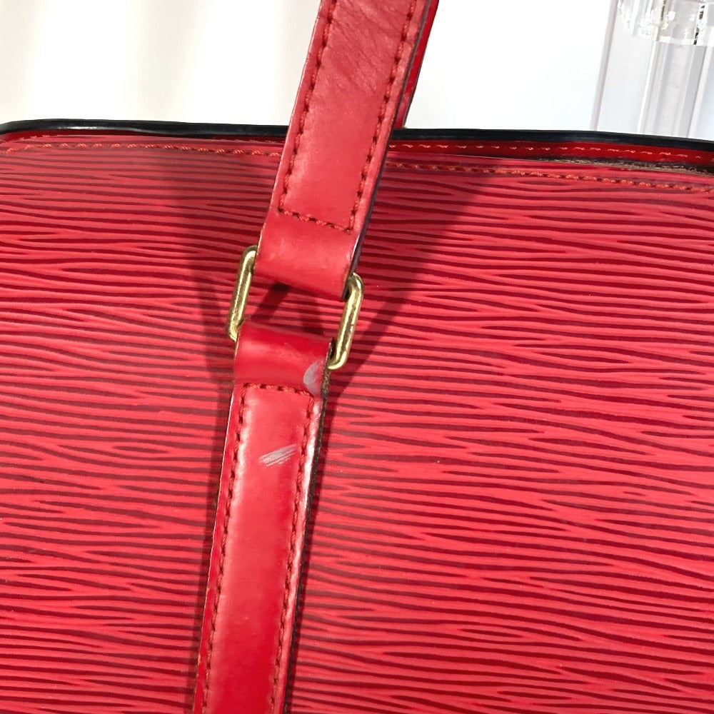 Louis Vuitton M522227 Epi Souflo Bag Bahu Beg Tangan Tangan Epi Kulit Wanita Castilian Merah Merah