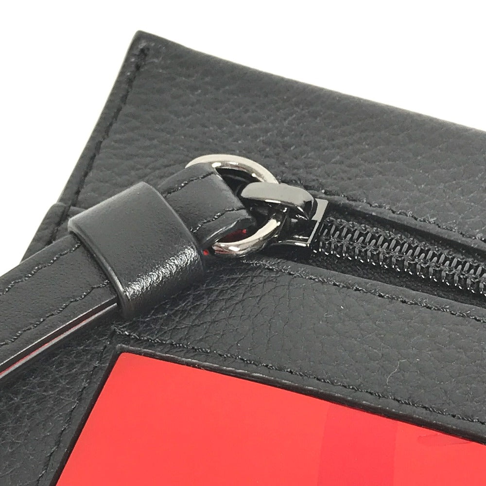 Christian Louboutin Bicolor Sole Logo Bag Pouch Clutch Bag Rubber Unisex Black