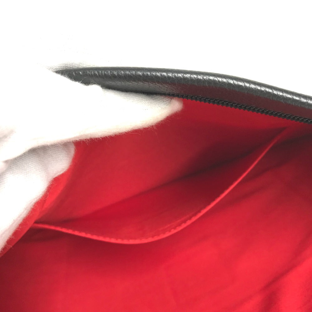 Christian Louboutin Bicolor Sole Logo Bag Pouch Clutch Bag Rubber Unisex Black