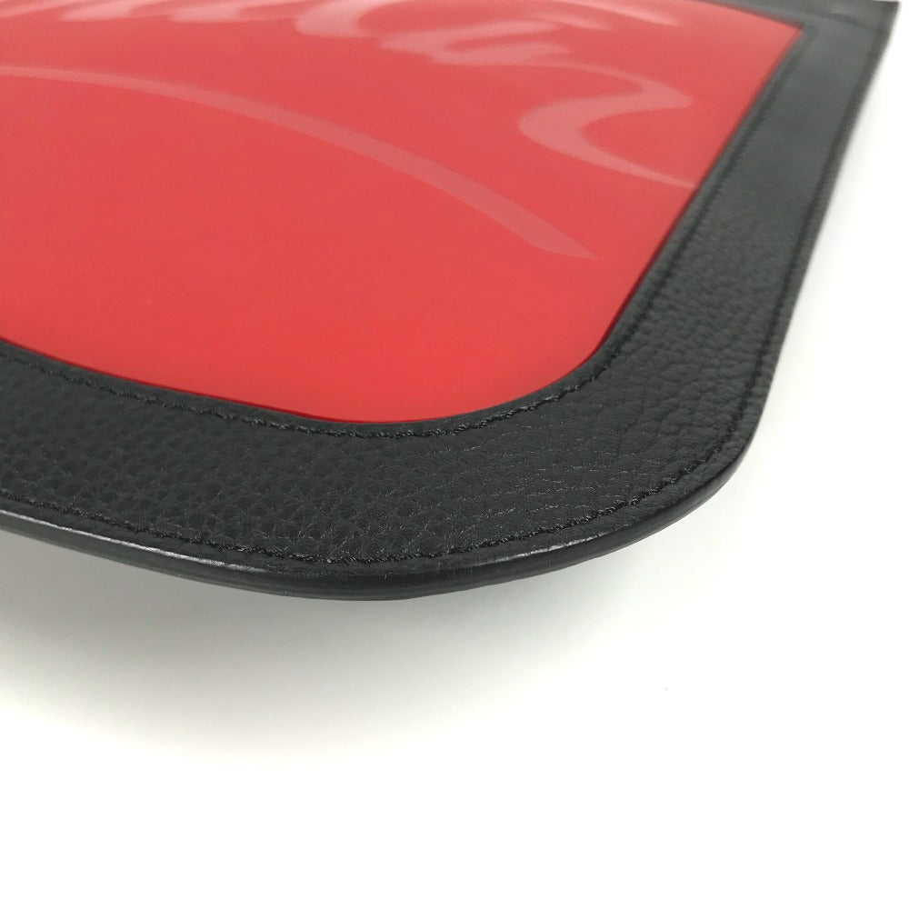 Christian Louboutin Bicolor Sole Logo Bag Pouch Clutch Bag Rubber Unisex Black