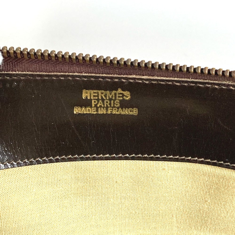 Hermes Vintage Bag Travel Bag Travel Bag Boston Bag Kulit/Canvas Unisex Beige