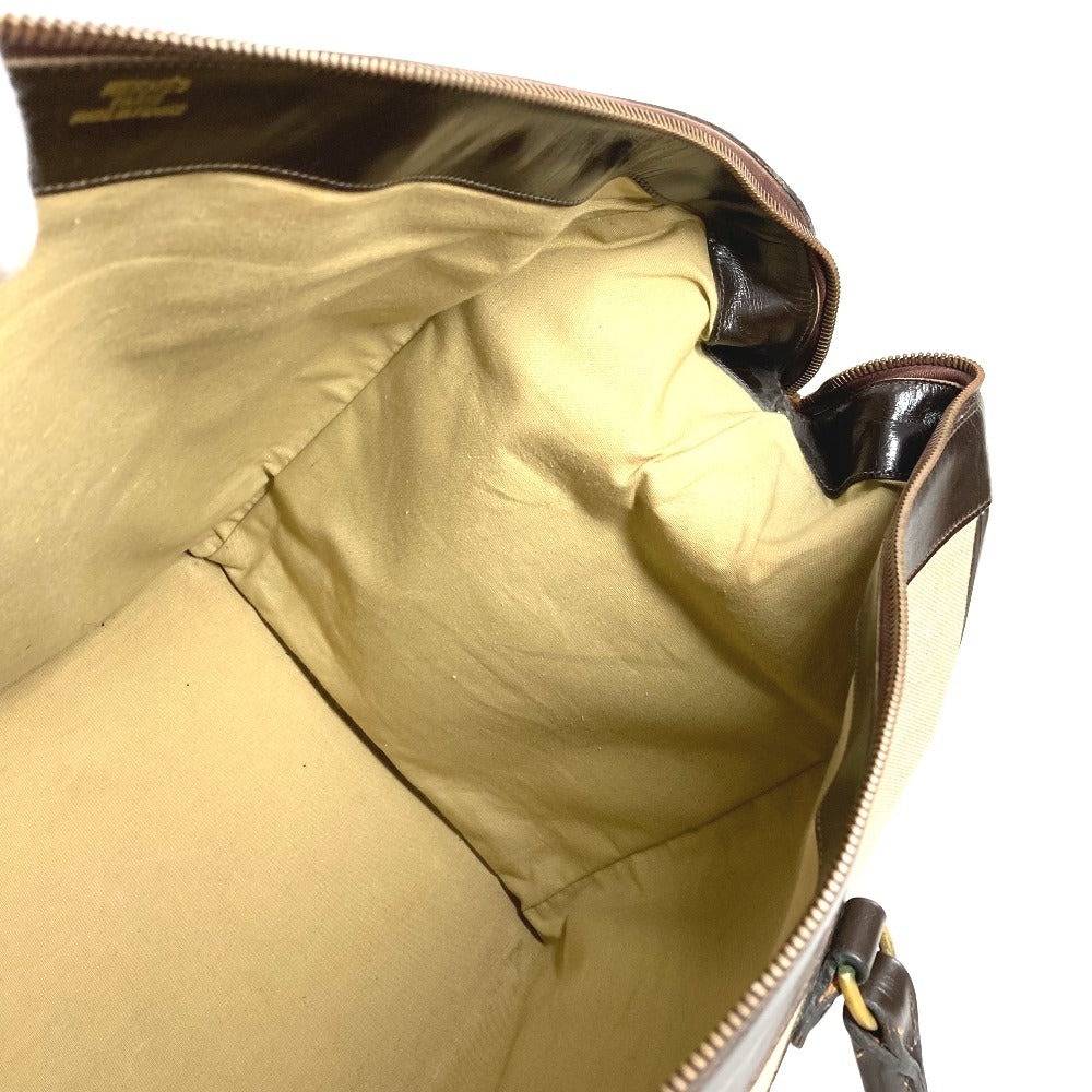 Hermes Vintage Bag Travel Bag Travel Bag Boston Bag Kulit/Canvas Unisex Beige