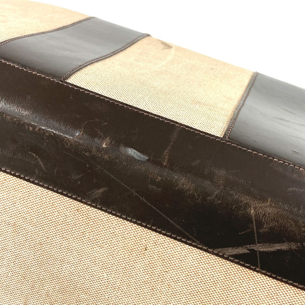 Hermes Vintage Bag Travel Bag Travel Bag Boston Bag Kulit/Canvas Unisex Beige