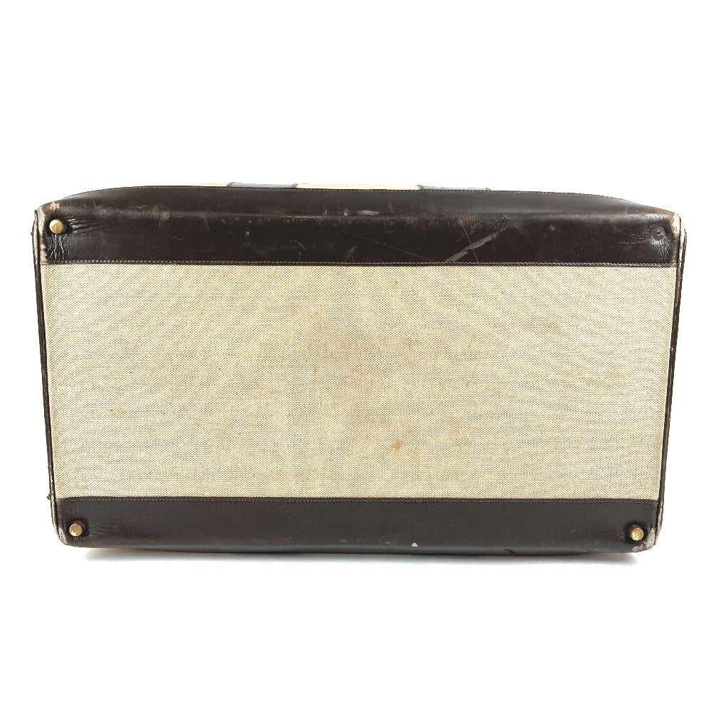 Hermes Vintage Bag Travel Bag Travel Bag Boston Bag Kulit/Canvas Unisex Beige