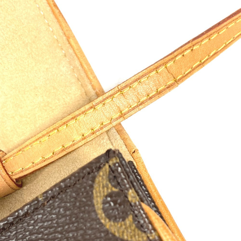 Louis Vuitton M51852 Monogram Pochette Twin GM Pochette Twin GM Bag Flap Beg Beg 2way Beg Beg Beg Monogram Kanvas Wanita Coklat