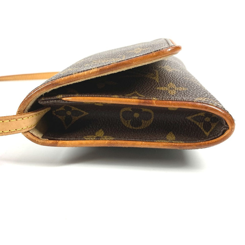 Louis Vuitton M51852 Monogram Pochette Twin GM Pochette Twin GM Bag Flap Beg Beg 2way Beg Beg Beg Monogram Kanvas Wanita Coklat