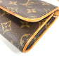 Louis Vuitton M51852 Monogram Pochette Twin GM Pochette Twin GM Bag Flap Beg Beg 2way Beg Beg Beg Monogram Kanvas Wanita Coklat