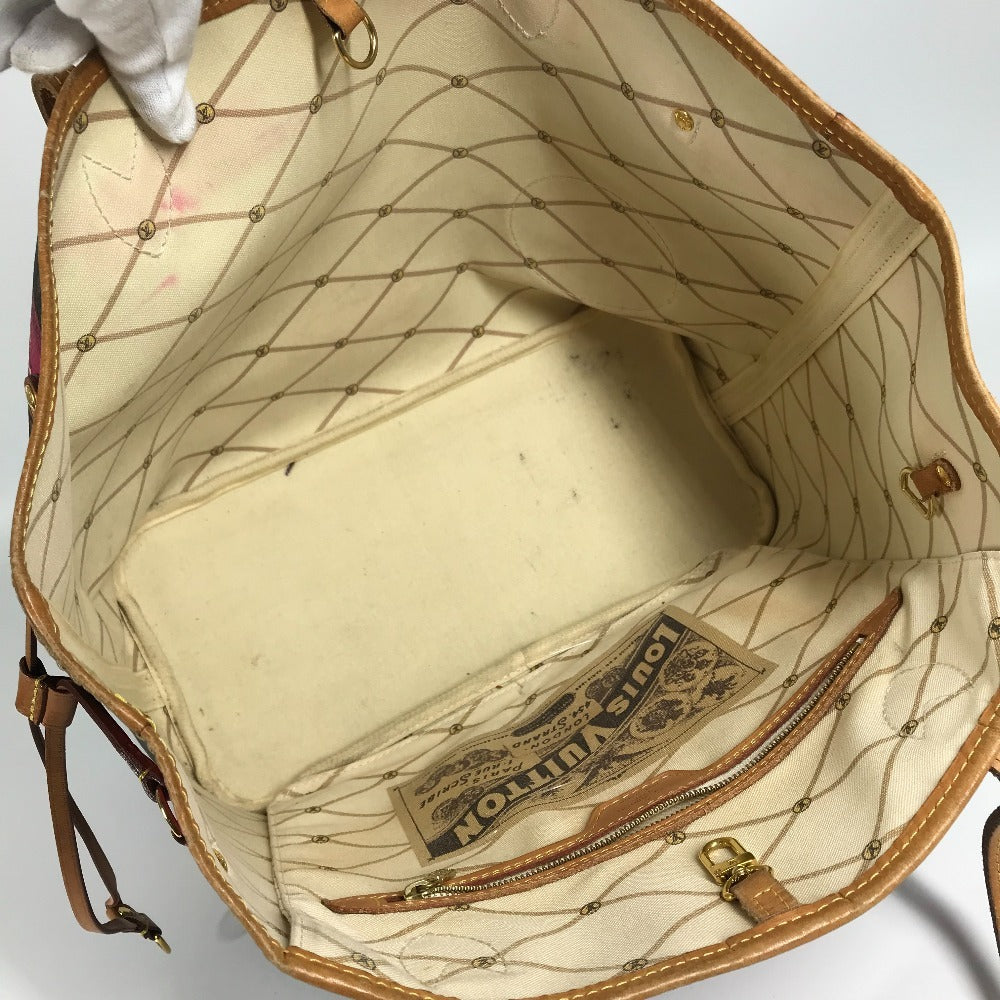 Louis Vuitton M41390 Monogram Summer Trunk Neverfull MM Neverfull MM 2018 Koleksi Bahu Bego Beg Tote Bag Monogram Kanvas Wanita Pink