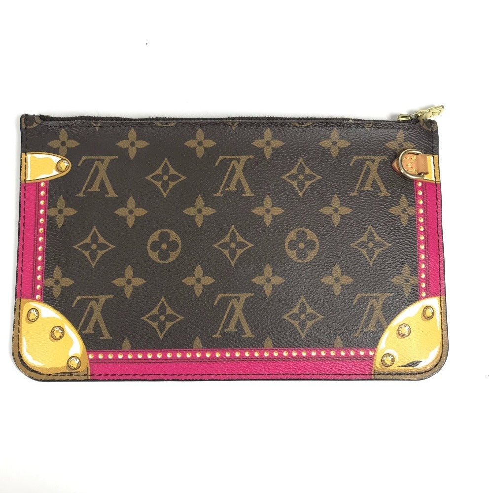 Louis Vuitton M41390 Monogram Summer Trunk Neverfull MM Neverfull MM 2018 Koleksi Bahu Bego Beg Tote Bag Monogram Kanvas Wanita Pink