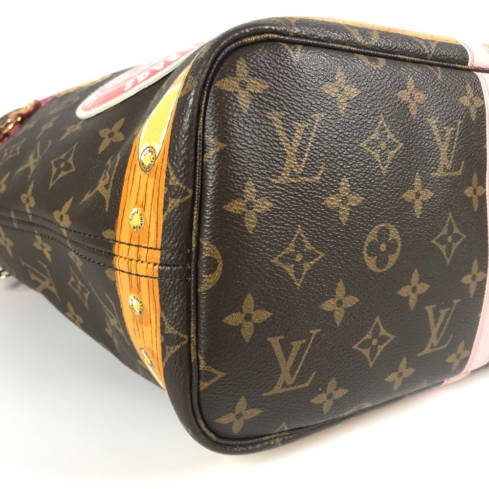 Louis Vuitton M41390 Monogram Summer Trunk Neverfull MM Neverfull MM 2018 Koleksi Bahu Bego Beg Tote Bag Monogram Kanvas Wanita Pink