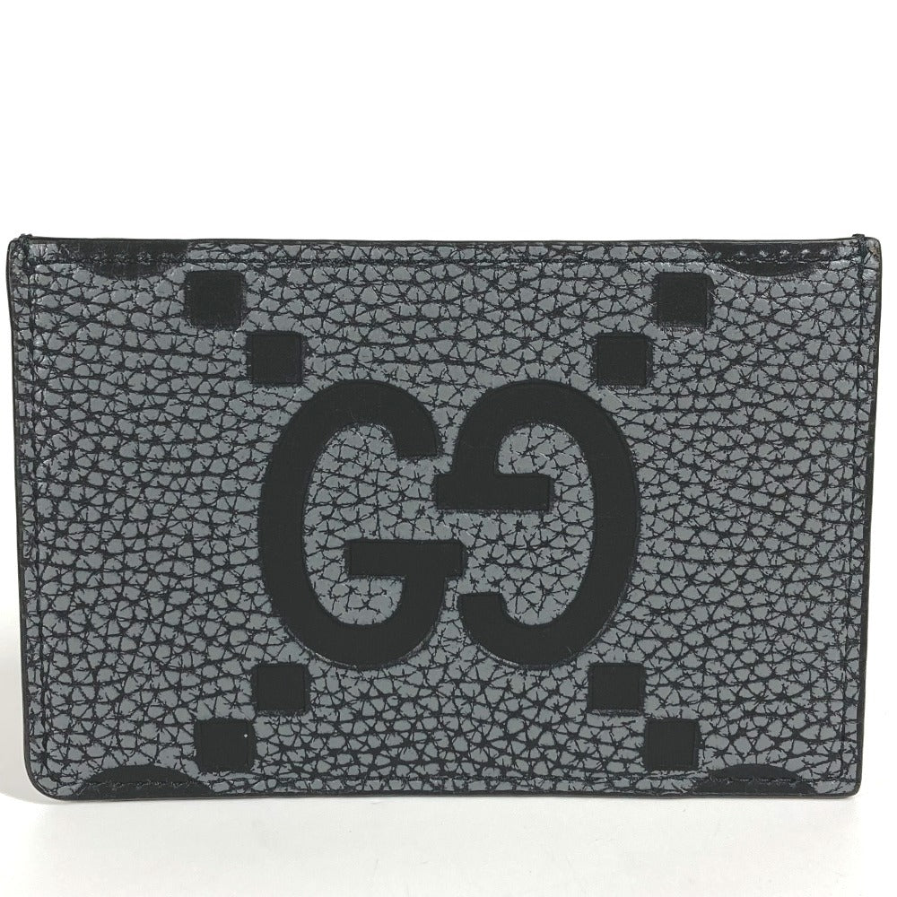 GUCCI 812681 AAECE Card Case with Logo and Maxi GG Design, Unisex Gray, for Business Cards, Passes, and More