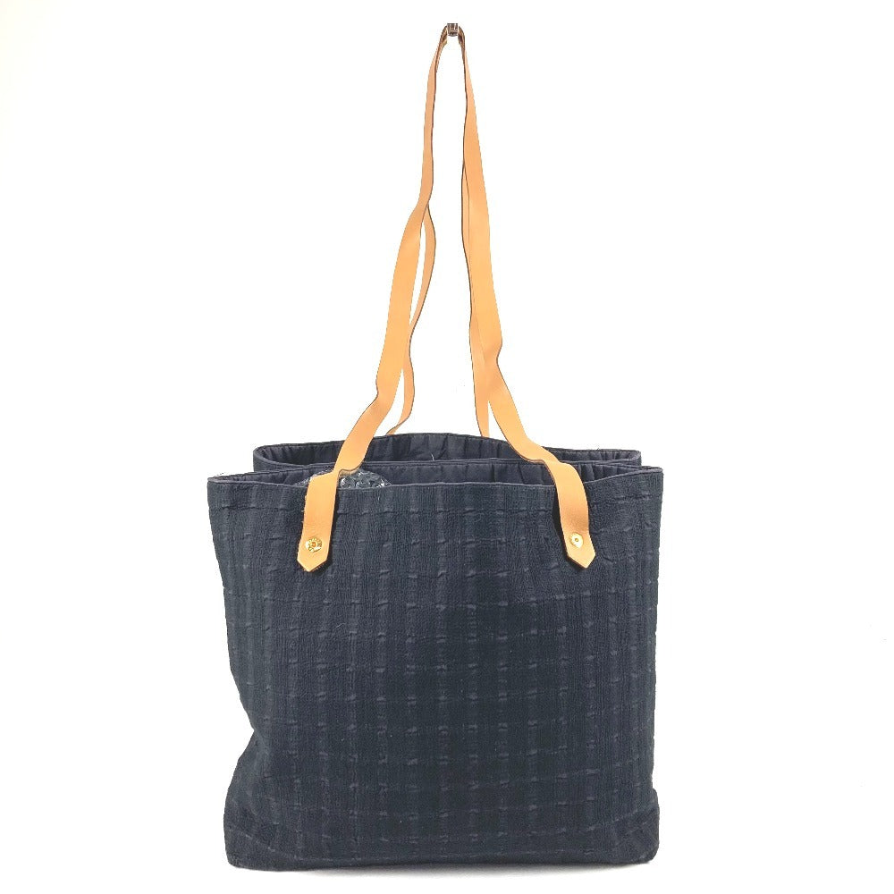 HERMES アメダバカバドゥポッシュ カバン トートバッグ 肩掛け ショルダーバッグ コットン ユニセックス ネイビー