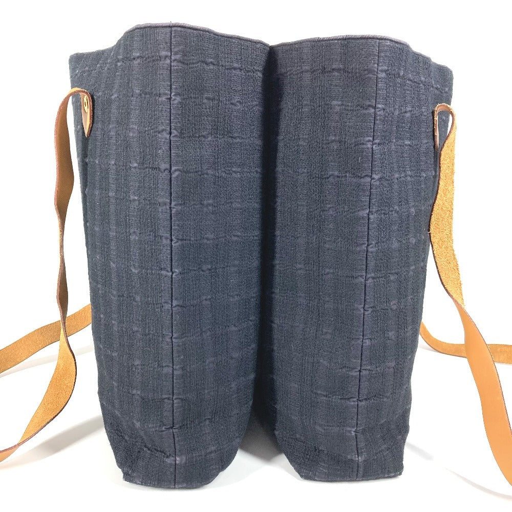 HERMES アメダバカバドゥポッシュ カバン トートバッグ 肩掛け ショルダーバッグ コットン ユニセックス ネイビー
