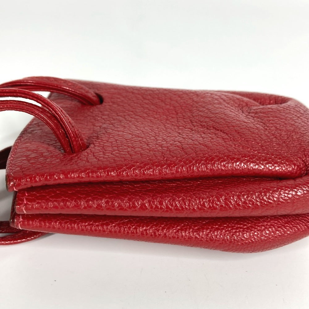HERMES ヴェスパ ポーチ 小物入れ ミニバッグ 小物 巾着 ポーチ レザー レディース レッド
