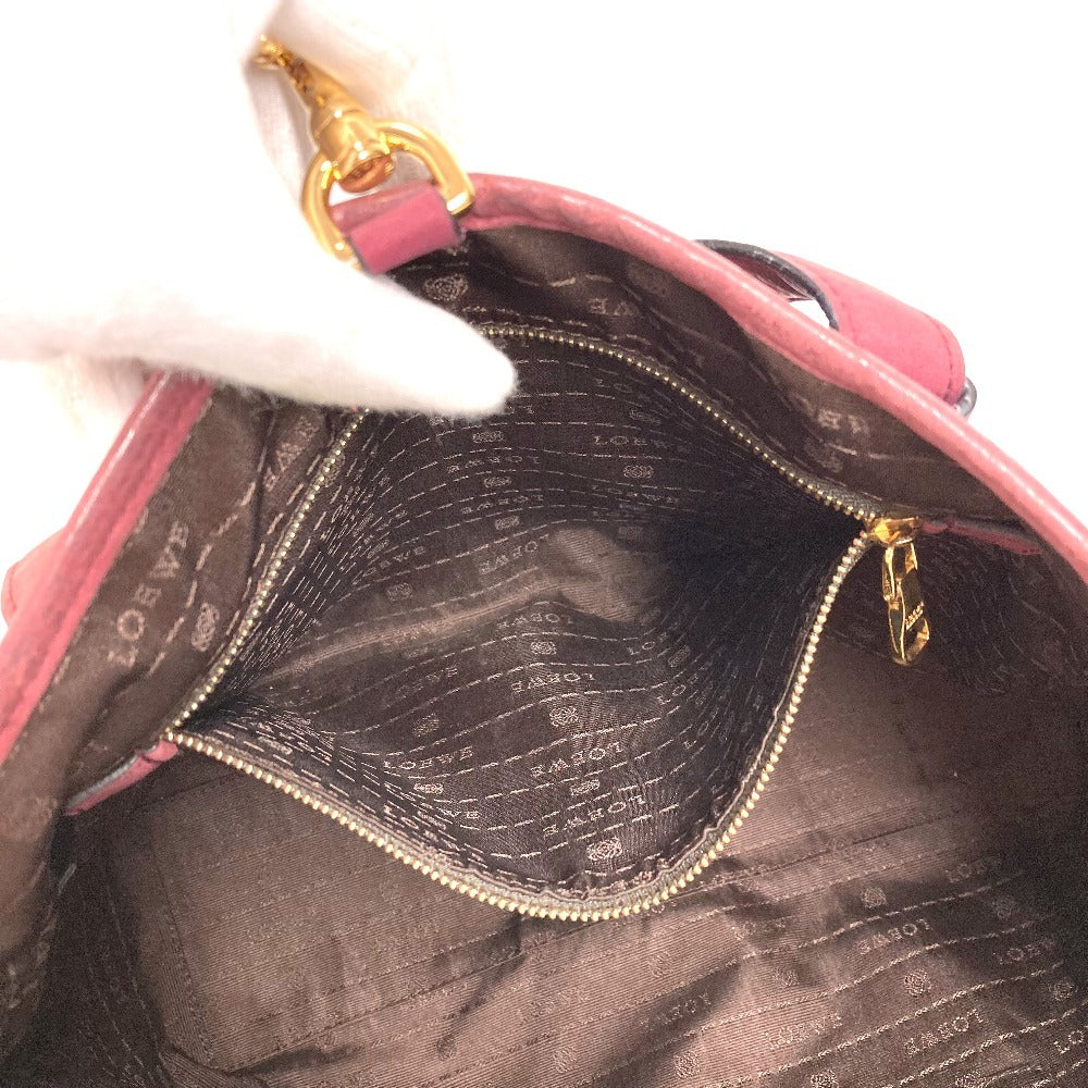 LOEWE Logo Heritage Tote Bag Shoulder Bag Nubuck Unisex Bordeaux
