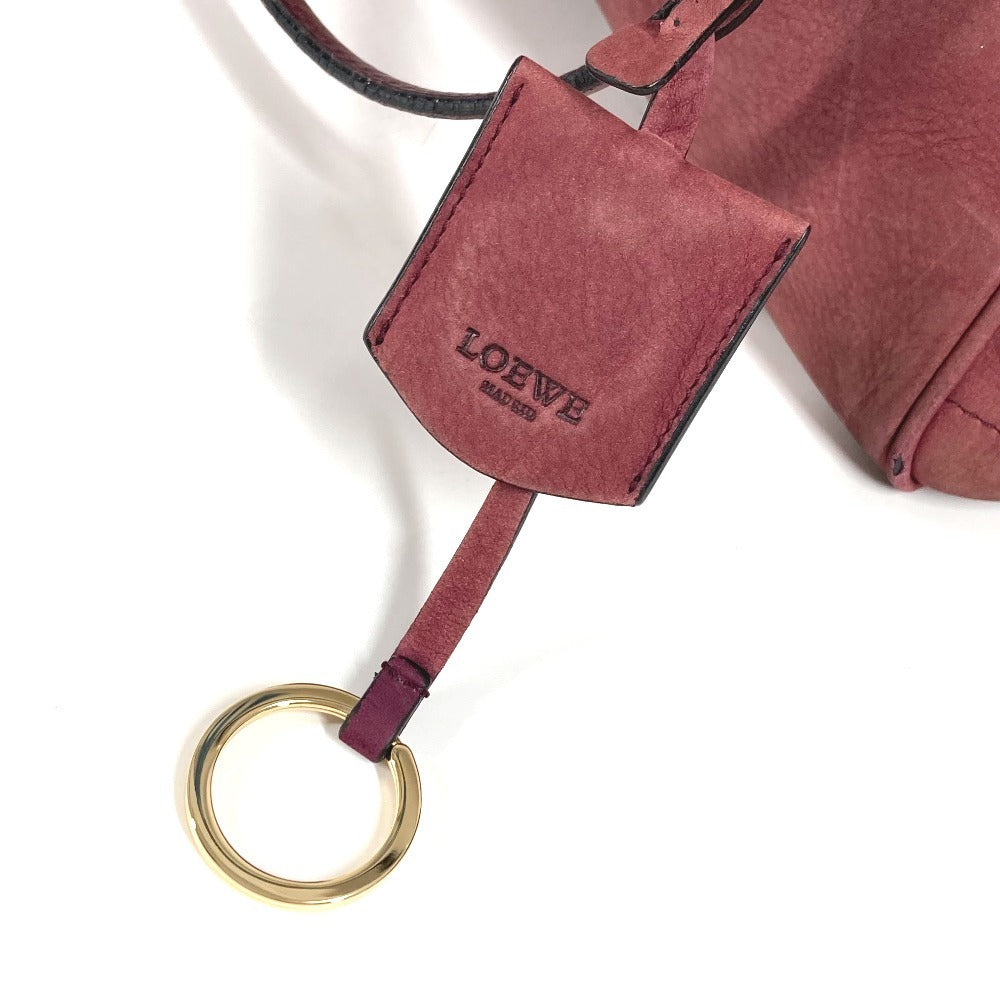 LOEWE Logo Heritage Tote Bag Shoulder Bag Nubuck Unisex Bordeaux