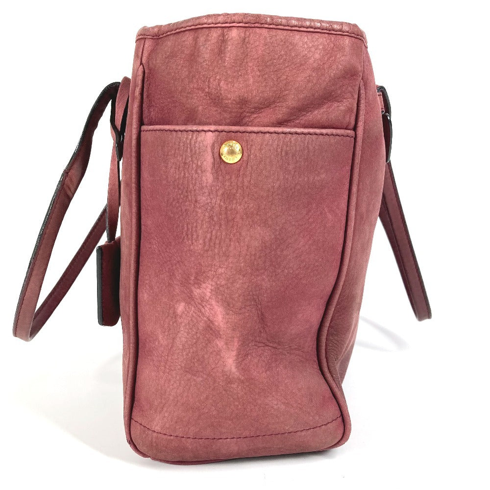 LOEWE Logo Heritage Tote Bag Shoulder Bag Nubuck Unisex Bordeaux