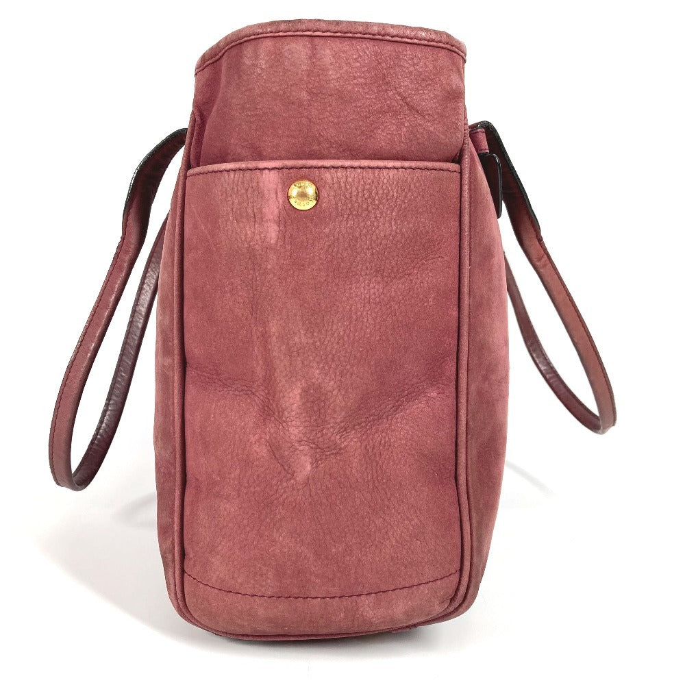 LOEWE Logo Heritage Tote Bag Shoulder Bag Nubuck Unisex Bordeaux