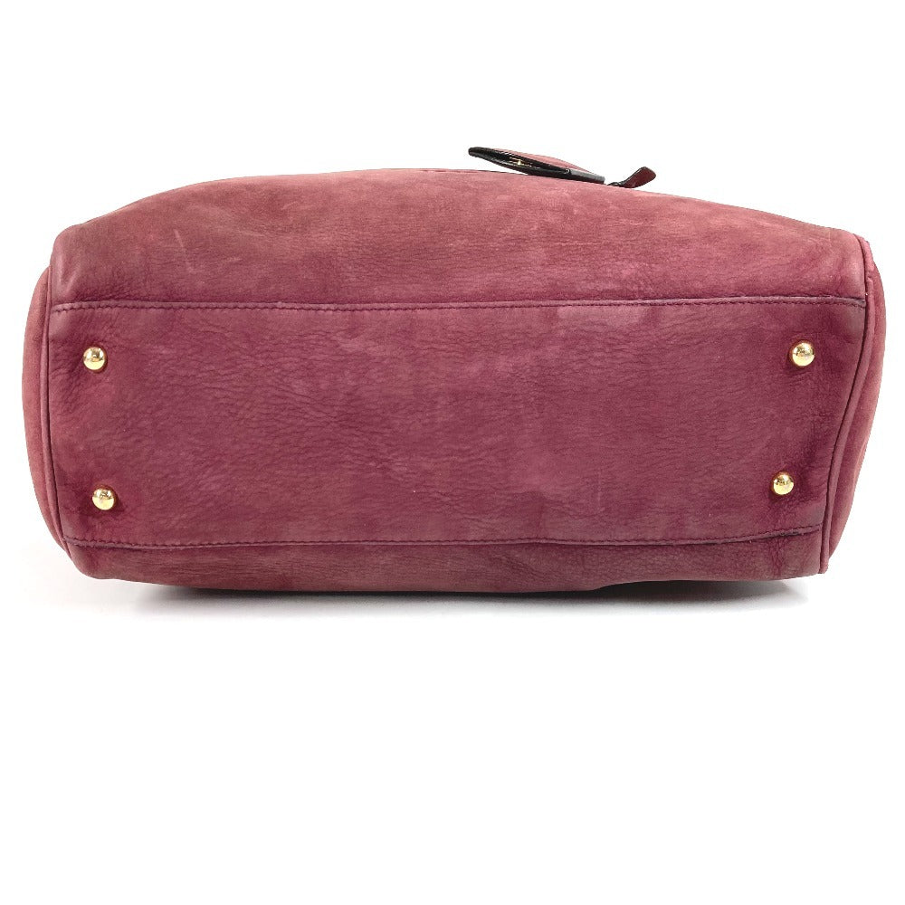 LOEWE Logo Heritage Tote Bag Shoulder Bag Nubuck Unisex Bordeaux