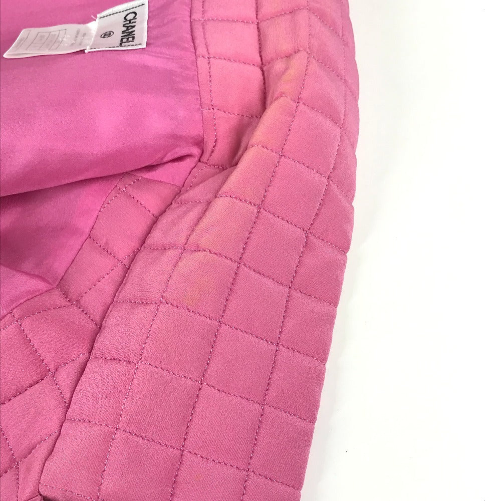 CHANEL P15739 00S CC ココマーク キルティング 袖なし トップス アウター アパレル ベスト シルク レディース ピンク