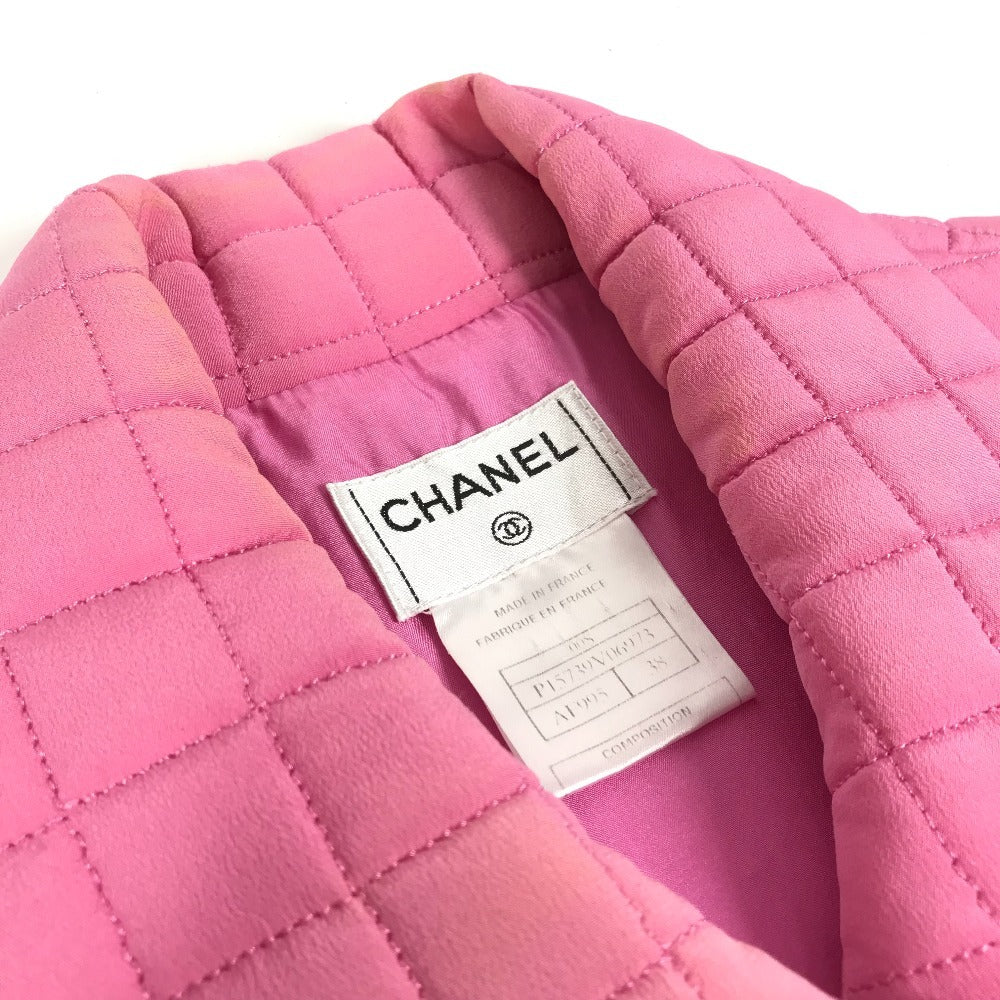 CHANEL P15739 00S CC ココマーク キルティング 袖なし トップス アウター アパレル ベスト シルク レディース ピンク