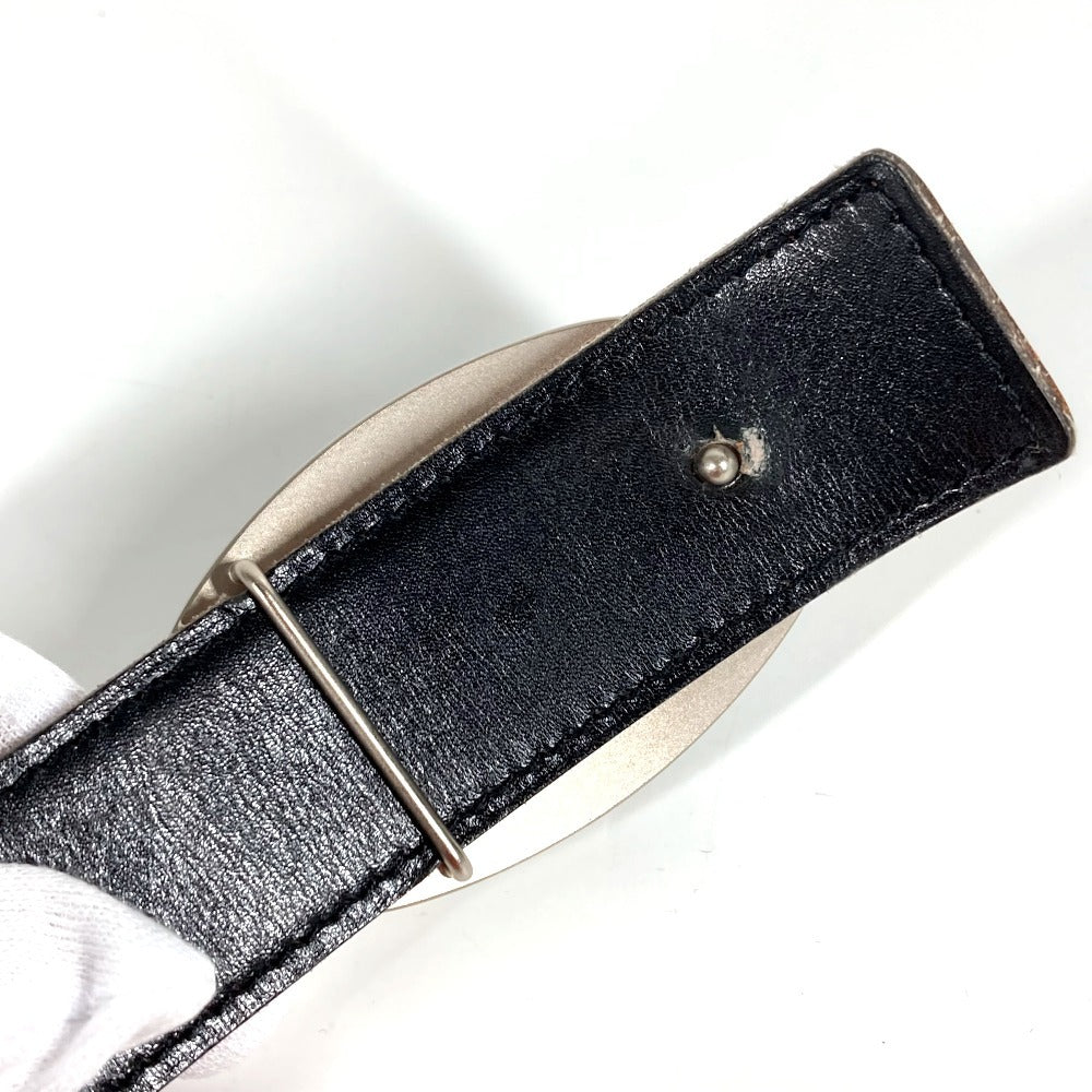 HERMES Double H Logo Buckle Bottoms Belt Accessory Belt Leather Unisex Orange