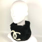 CHANEL Bicolor CC Logo Coco Mark Tippet Accessory Muffler Fur Ladies Black