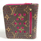 LOUIS VUITTON M95188 Monogram Perforated Compact Zip Wallet, Bi-fold Wallet, Monogram Canvas, Women's, Fuchsia Pink