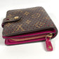 LOUIS VUITTON M95188 Monogram Perforated Compact Zip Wallet, Bi-fold Wallet, Monogram Canvas, Women's, Fuchsia Pink