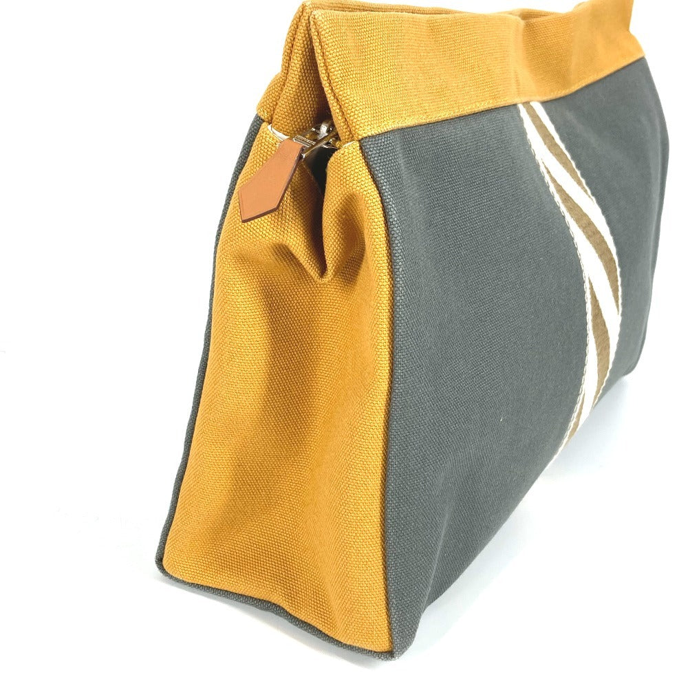 HERMES H logo Jimetu GM Jimetu GM bag, pouch, second bag, makeup pouch, multi-purpose pouch, clutch bag, cotton, unisex, gray