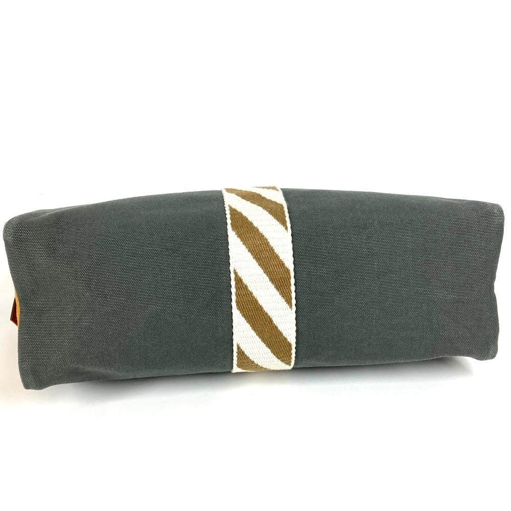 HERMES H Logo Jimetu GM Jimetu GM Bag Pouch Second Bag Makeup Pouch Multi Pouch Clutch Bag Cotton Unisex Gray