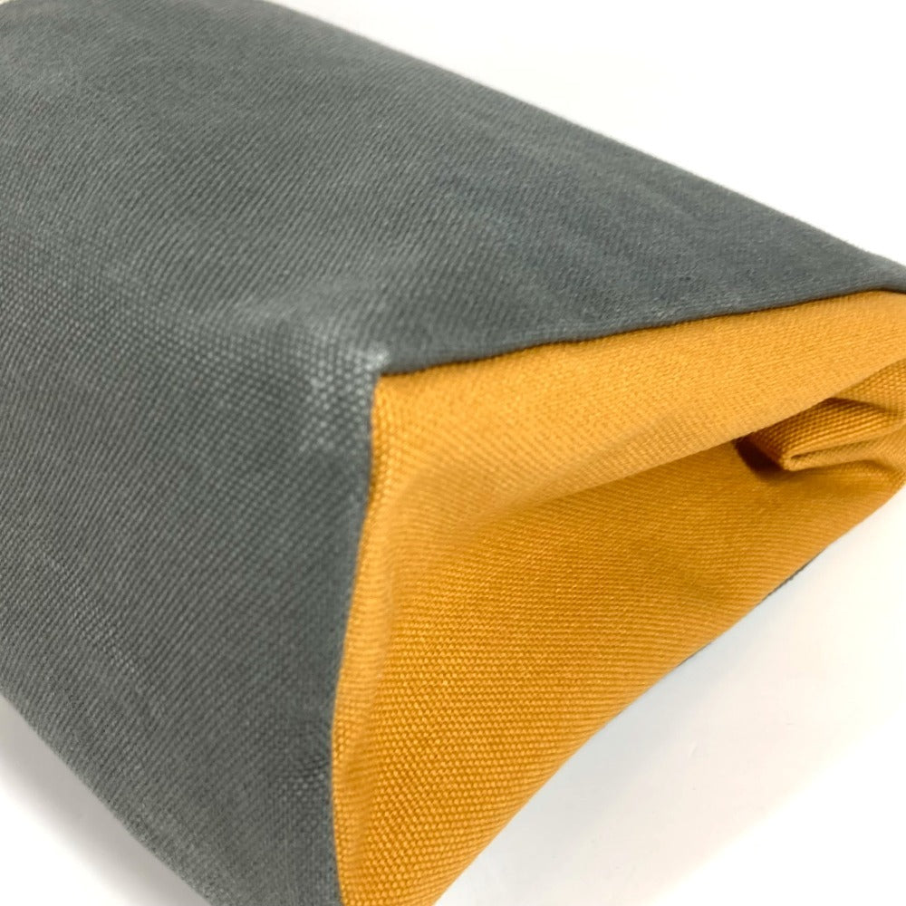 HERMES H Logo Jimetu GM Jimetu GM Bag Pouch Second Bag Makeup Pouch Multi Pouch Clutch Bag Cotton Unisex Gray