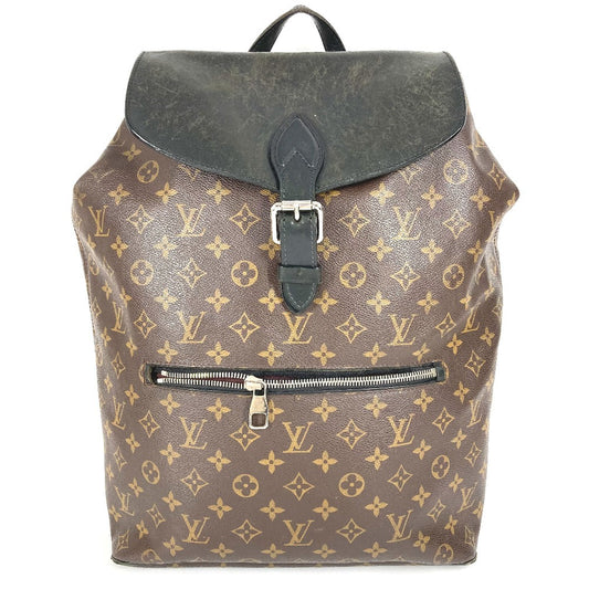 LOUIS VUITTON M40637 Monogram Macassar Parc Backpack Bag Flap Rucksack Monogram Canvas Unisex Brown