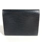 Louis vuitton m56582 epi anvelope carte de visite kad perniagaan lulus kes flap bifold card case epi kulit unisex noir hitam