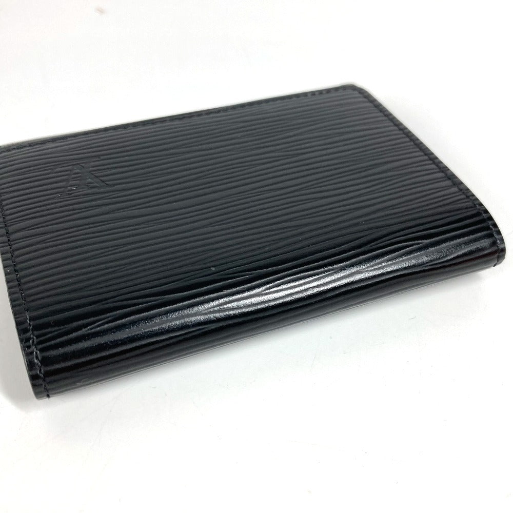 Louis vuitton m56582 epi anvelope carte de visite kad perniagaan lulus kes flap bifold card case epi kulit unisex noir hitam